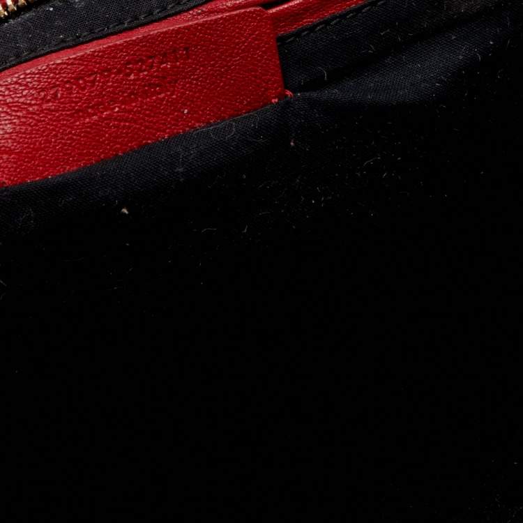 Pre Owned Yves Saint Laurent Red Leather Medium Cabas Chyc Tote