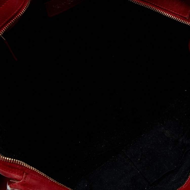 Pre Owned Yves Saint Laurent Red Leather Medium Cabas Chyc Tote