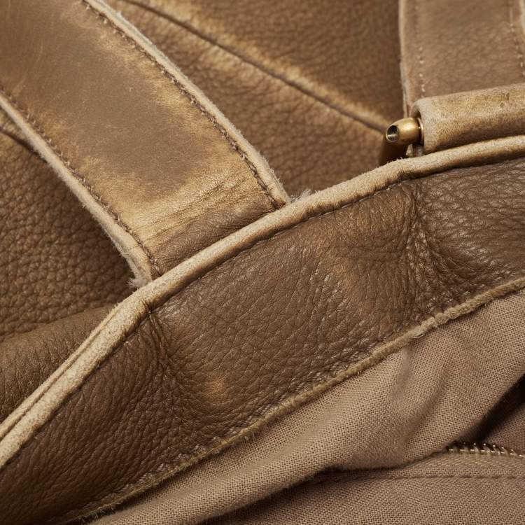 Pre Owned Yves Saint Laurent Brown Leather Shoulder Bag