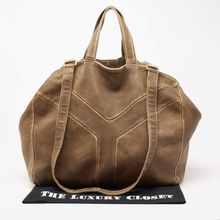 Pre Owned Yves Saint Laurent Brown Leather Shoulder Bag