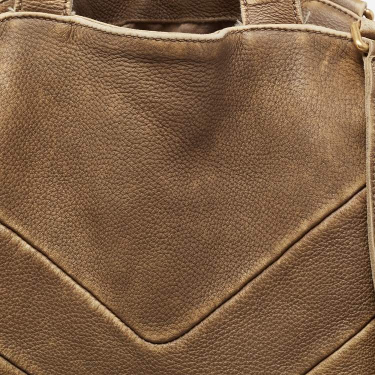 Pre Owned Yves Saint Laurent Brown Leather Shoulder Bag