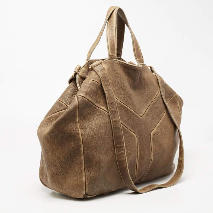 Pre Owned Yves Saint Laurent Brown Leather Shoulder Bag