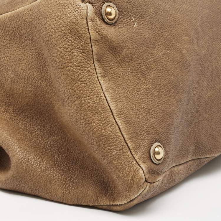 Pre Owned Yves Saint Laurent Brown Leather Shoulder Bag