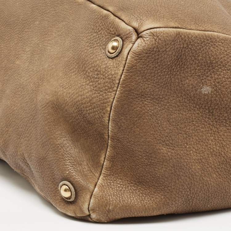 Pre Owned Yves Saint Laurent Brown Leather Shoulder Bag