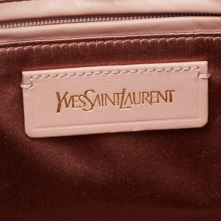 Pre Owned Yves Saint Laurent Light Pink Leather Small Y-Ligne Cabas Tote