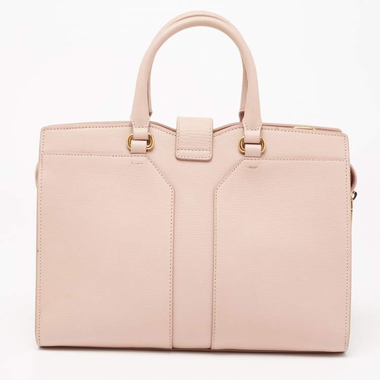 Pre Owned Yves Saint Laurent Light Pink Leather Small Y-Ligne Cabas Tote