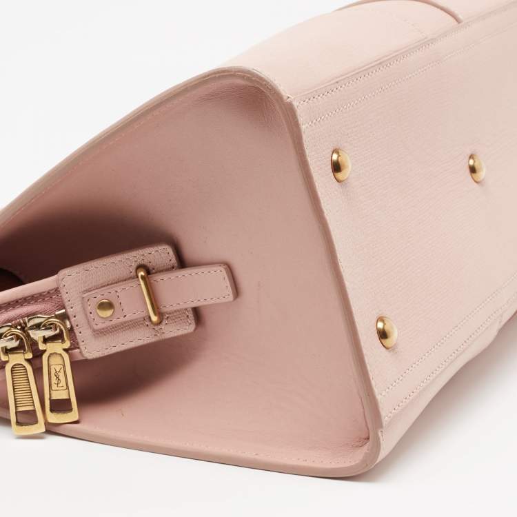 Pre Owned Yves Saint Laurent Light Pink Leather Small Y-Ligne Cabas Tote