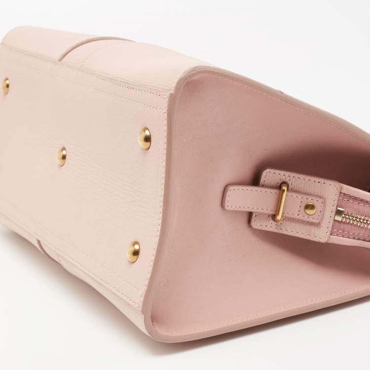 Pre Owned Yves Saint Laurent Light Pink Leather Small Y-Ligne Cabas Tote