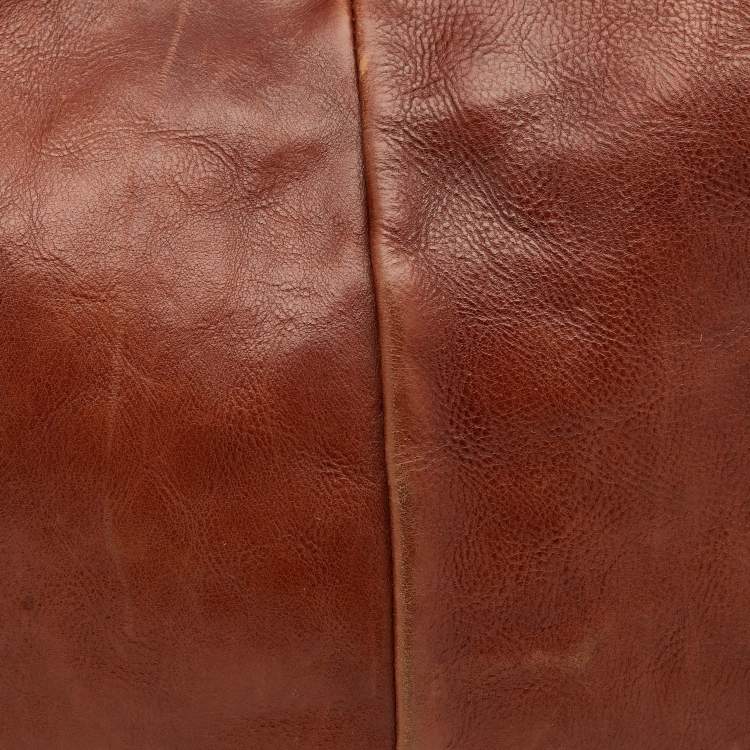 Pre Owned Yves Saint Laurent Brown Leather Mombasa Horn Hobo