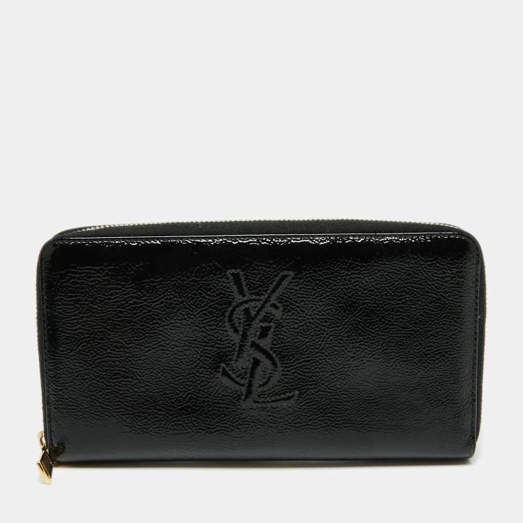 Yves Saint Laurent YSL Logo Belle de Jour Zip Around Wallet
