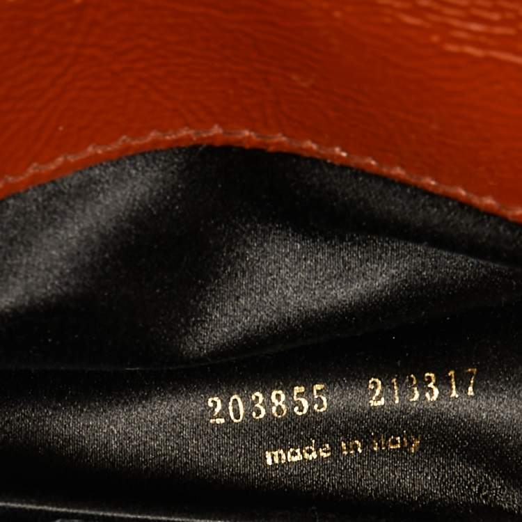 Pre Owned Yves Saint Laurent Rust Patent Leather Belle De Jour Flap Clutch