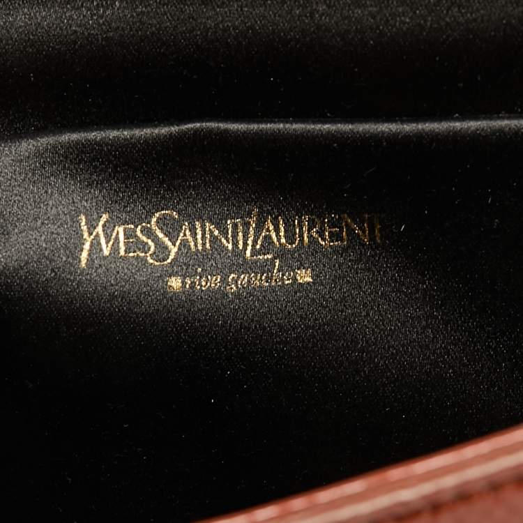 Pre Owned Yves Saint Laurent Rust Patent Leather Belle De Jour Flap Clutch