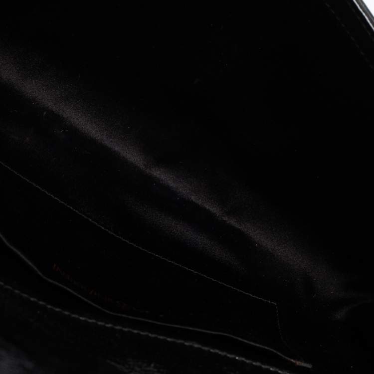 Pre Owned Yves Saint Laurent Black Patent Leather Belle De Jour Flap Clutch
