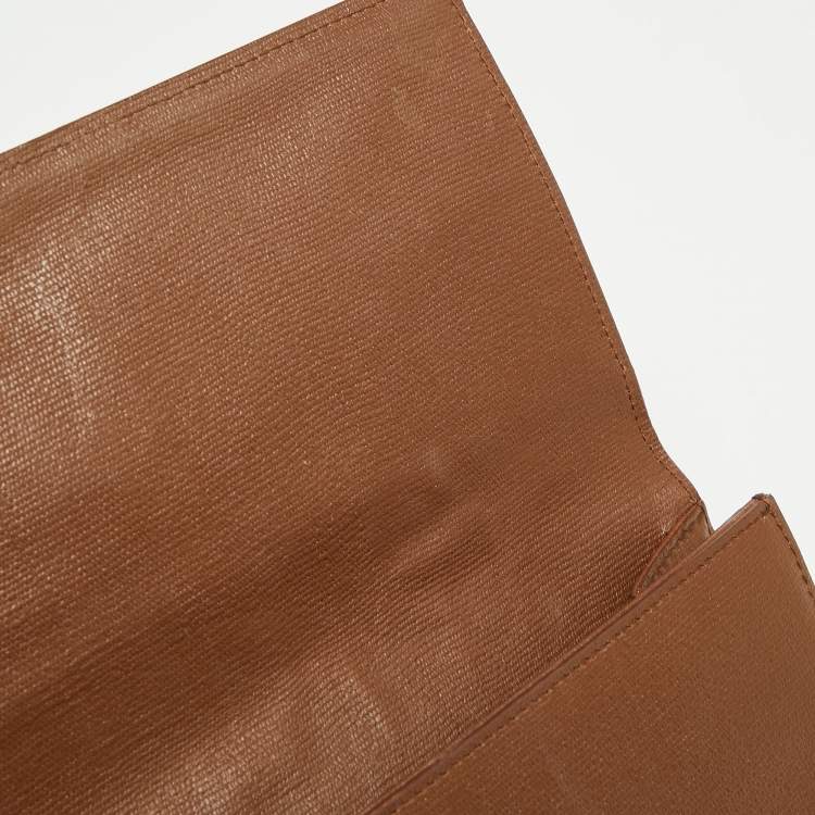 Pre Owned Saint Laurent Brown Leather Large Chyc Clutch