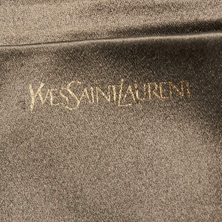 Pre Owned Saint Laurent Brown Leather Large Chyc Clutch