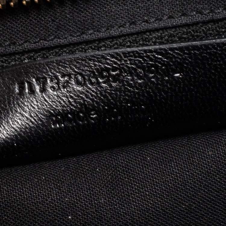Pre Owned Yves Saint Laurent Black Textured Leather Small Cabas Chyc Tote