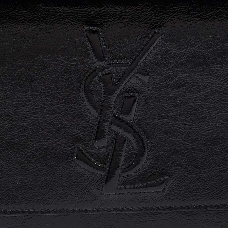 Pre Owned Yves Saint Laurent Black Patent Leather Belle De Jour Flap Clutch