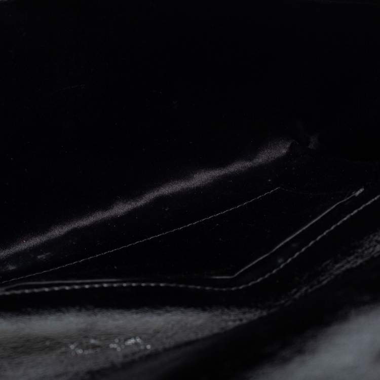 Pre Owned Yves Saint Laurent Black Patent Leather Belle De Jour Flap Clutch