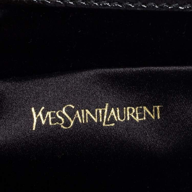 Pre Owned Yves Saint Laurent Black Patent Leather Belle De Jour Flap Clutch
