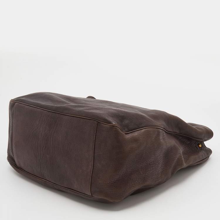 مملوكة مسبقًا Yves Saint Laurent Brown Leather Roady Hobo