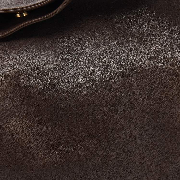 مملوكة مسبقًا Yves Saint Laurent Brown Leather Roady Hobo