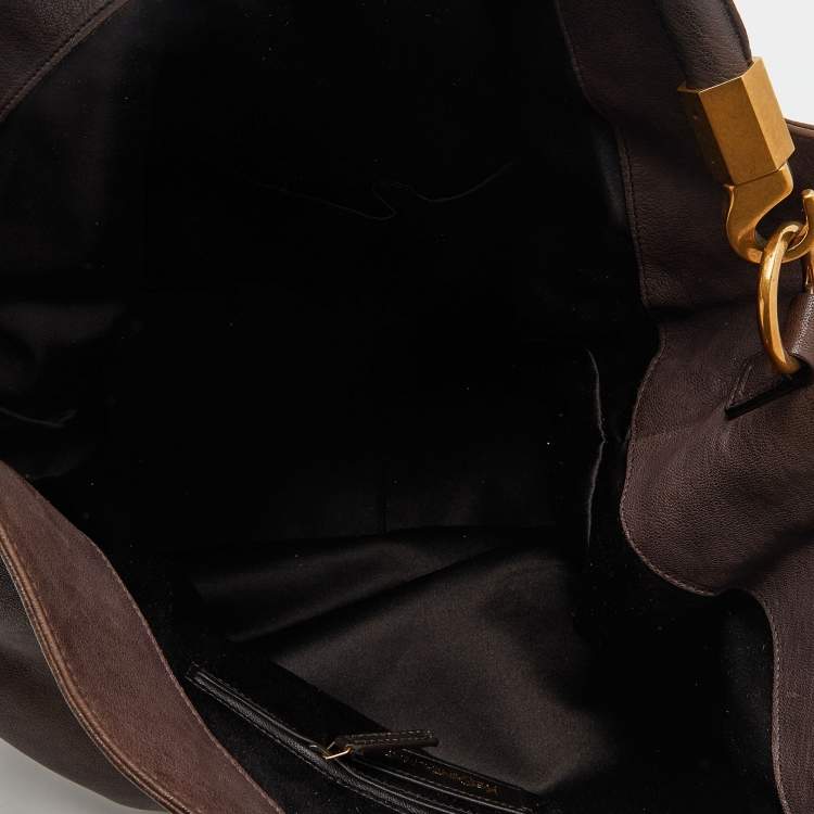 مملوكة مسبقًا Yves Saint Laurent Brown Leather Roady Hobo