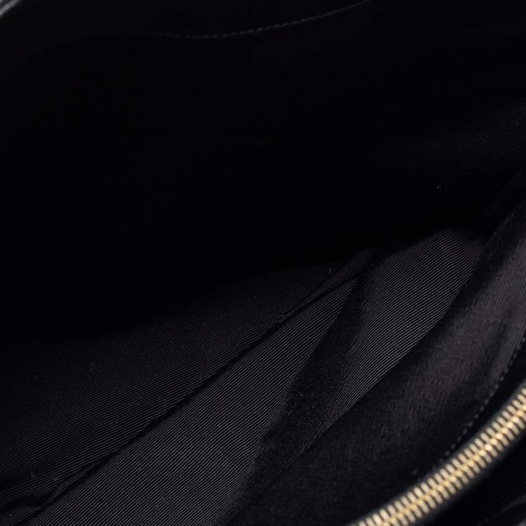 Pre Owned Saint Laurent Black Matelassé Leather Classic Monogram Shopping Tote