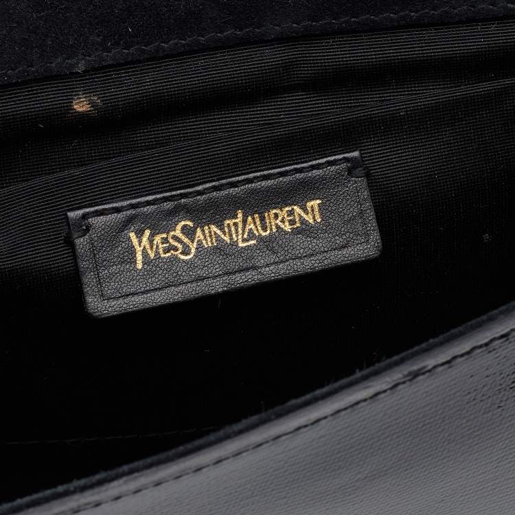 Pre Owned Yves Saint Laurent Black Patent Leather Y-Ligne Clutch