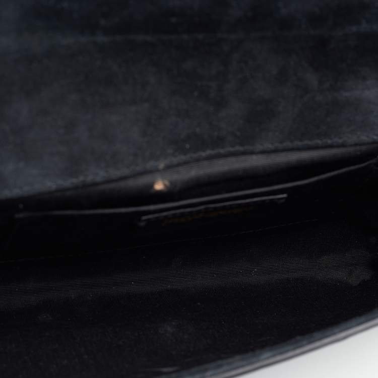 Pre Owned Yves Saint Laurent Black Patent Leather Y-Ligne Clutch