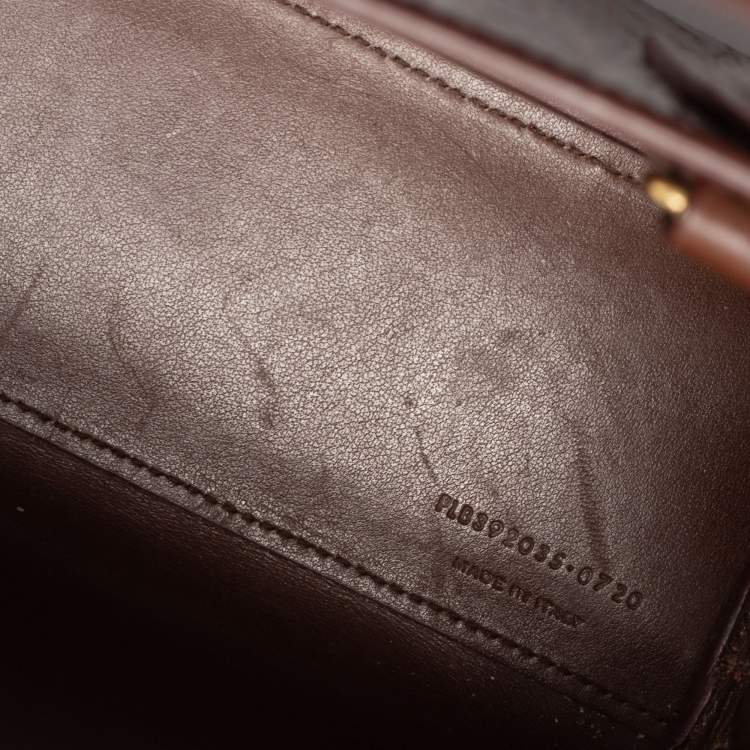 Pre Owned Saint Laurent Brown Croc Embossed Leather Nano Classic Sac De Jour Tote
