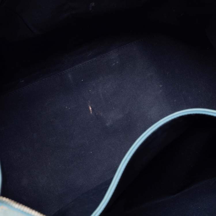 Pre Owned Yves Saint Laurent Pale Blue Leather Medium Cabas Chyc Tote