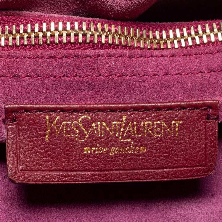 Pre Owned Yves Saint Laurent Burgundy Leather Medium Muse Two Satchel