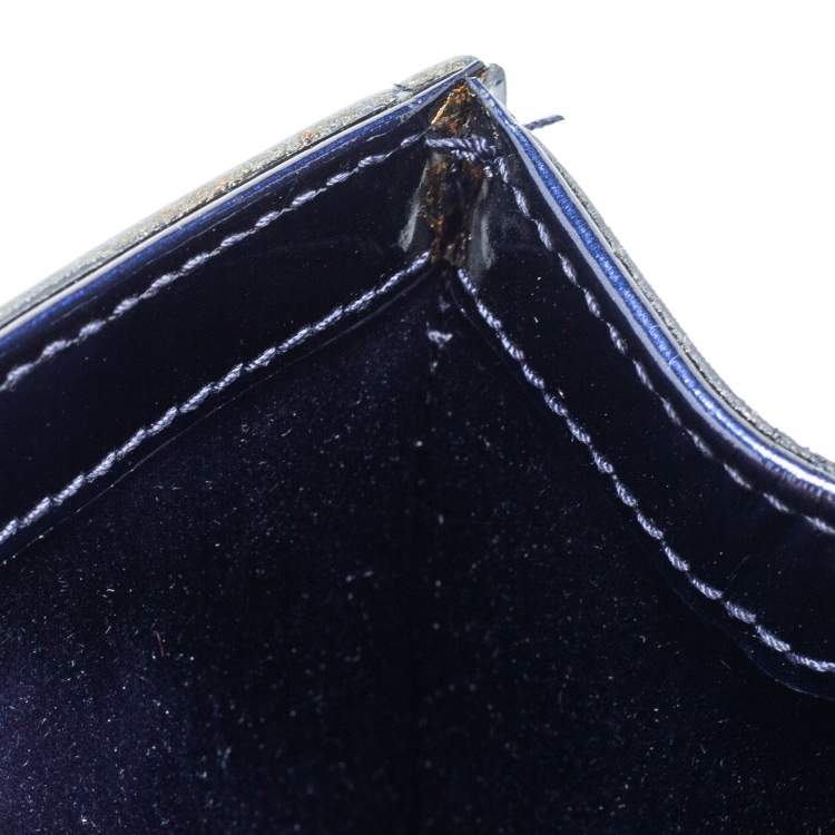 Pre Owned Yves Saint Laurent Blue Patent Leather Belle De Jour Clutch