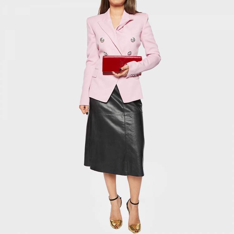 Pre Owned Yves Saint Laurent Paris Red Patent Leather Belle De Jour Clutch