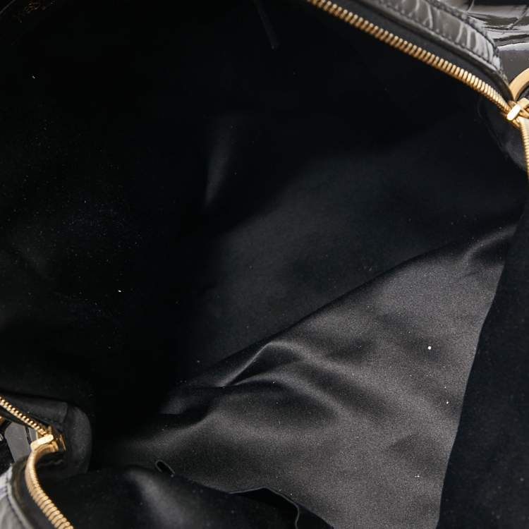 Pre Owned Yves Saint Laurent Black Patent Leather Medium Muse Satchel