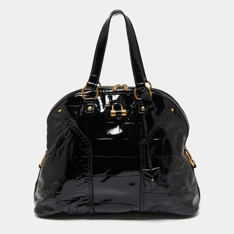 Yves Saint Laurent Black Patent Leather Medium Muse Satchel Yves Saint Laurent TLC