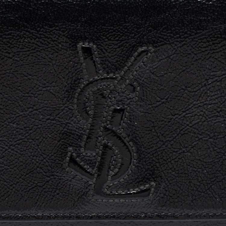Pre Owned Yves Saint Laurent Black Patent Leather Belle De Jour Flap Clutch