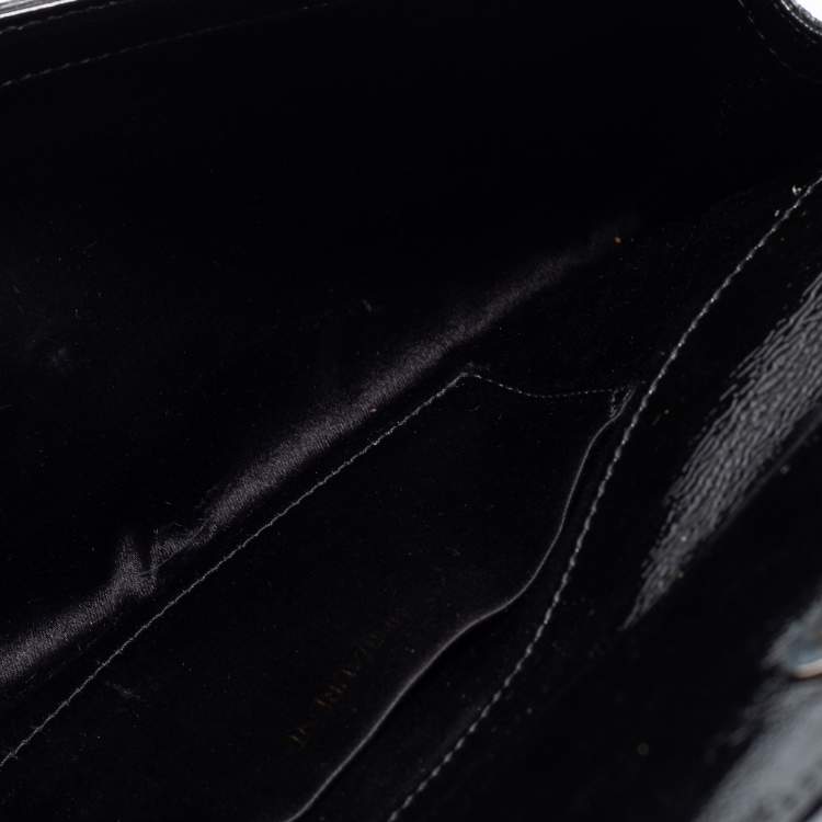 Pre Owned Yves Saint Laurent Black Patent Leather Belle De Jour Flap Clutch