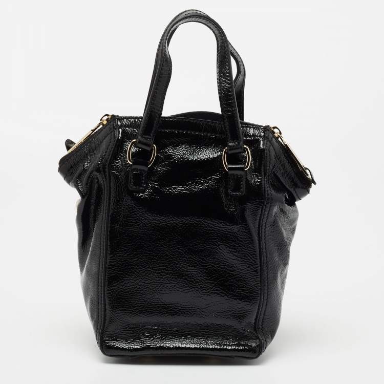 Pre Owned Yves Saint Laurent Black Leather Mini Downtown Tote
