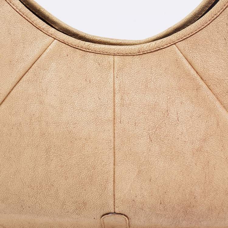 Pre Owned Yves Saint Laurent Beige Leather Mombasa Hobo