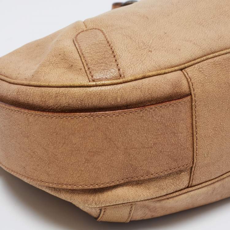 Pre Owned Yves Saint Laurent Beige Leather Mombasa Hobo