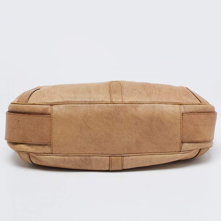 Pre Owned Yves Saint Laurent Beige Leather Mombasa Hobo