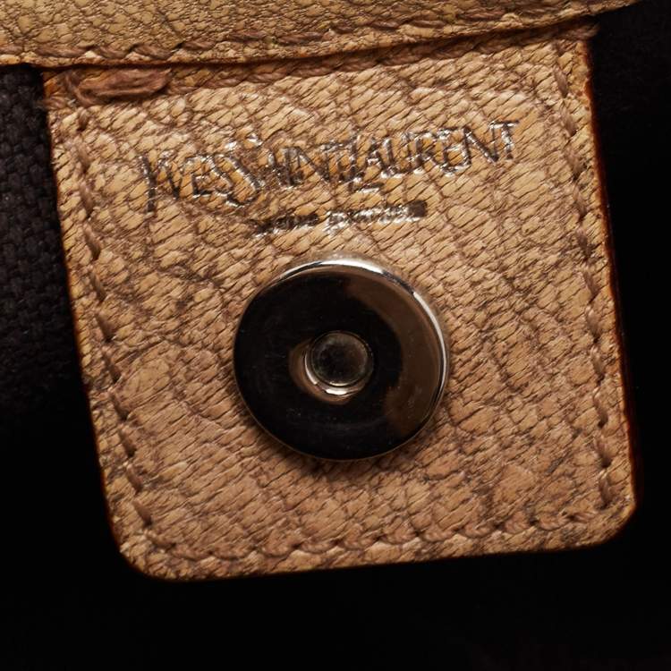 Pre Owned Yves Saint Laurent Beige Leather Mombasa Hobo