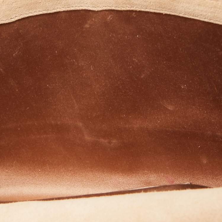 Pre Owned Yves Saint Laurent Beige Patent Leather Belle De Jour Flap Clutch