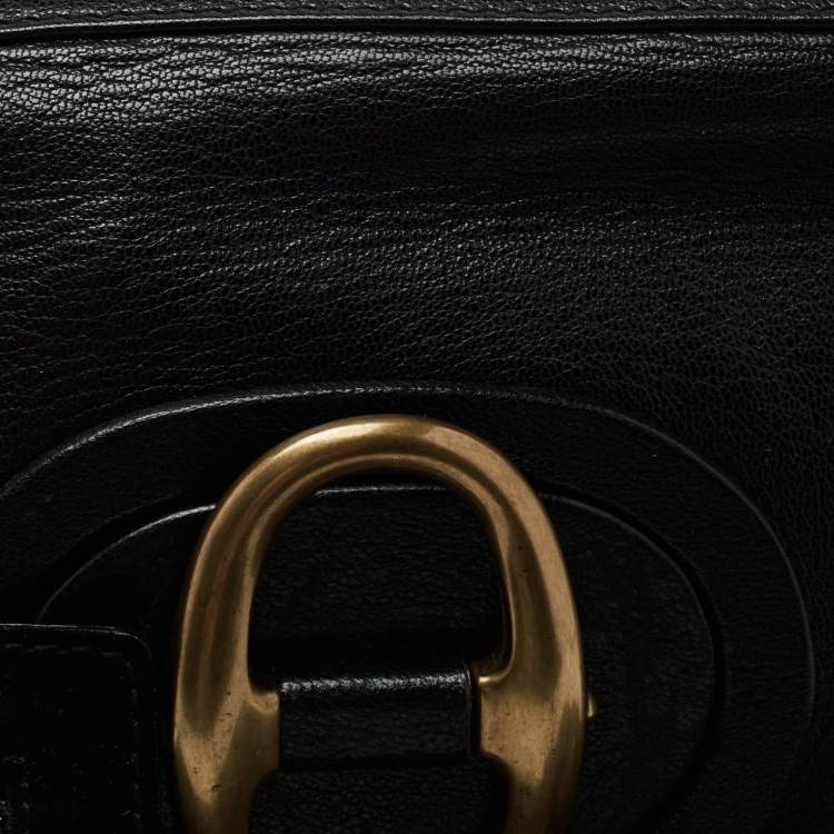 Pre Owned Yves Saint Laurent Black Leather Flap Top Handle Bag