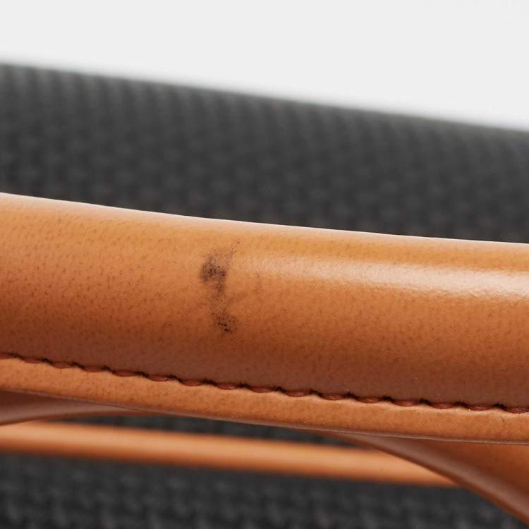 Pre Owned Yves Saint Laurent Black/Brown Leather Logo Satchel
