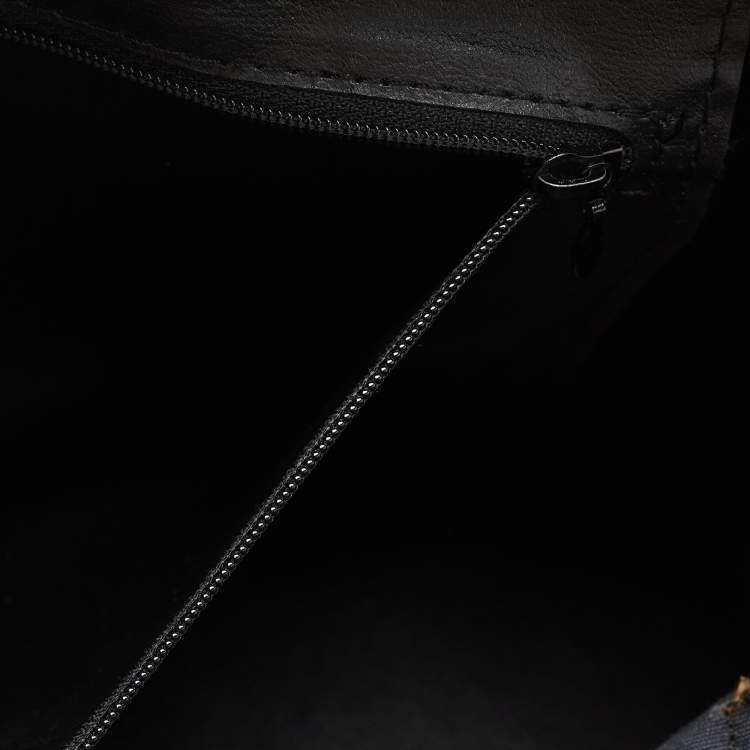 Pre Owned Yves Saint Laurent Black/Brown Leather Logo Satchel