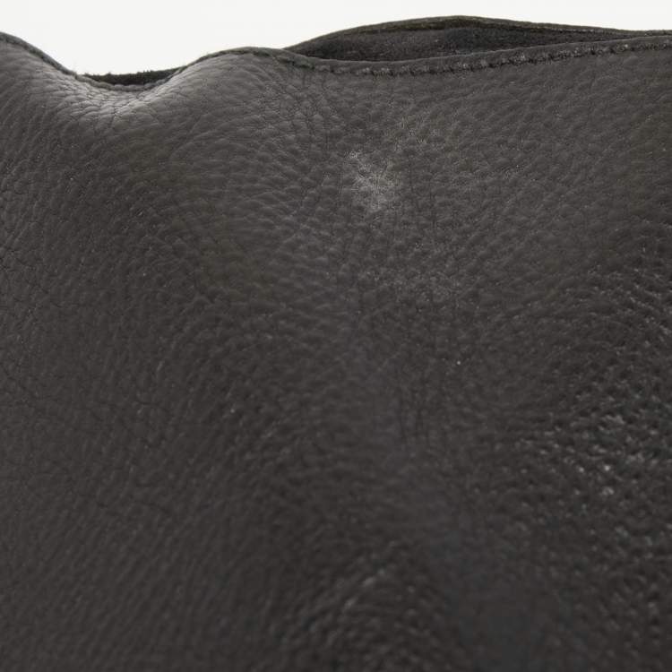 Pre Owned Yves Saint Laurent Black Leather and Suede Large Muse Two Top Handle Bag