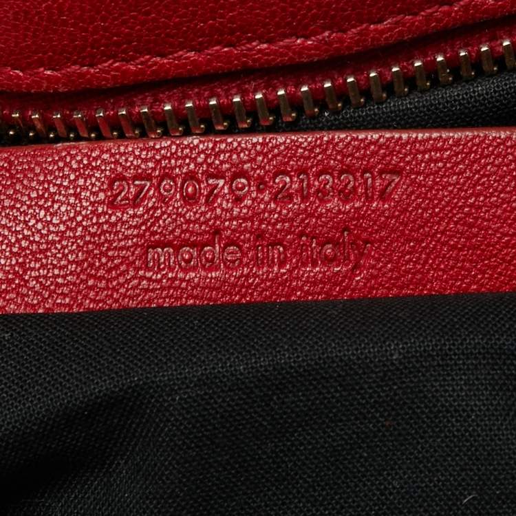 Pre Owned Yves Saint Laurent Red Leather Medium Cabas Chyc Tote