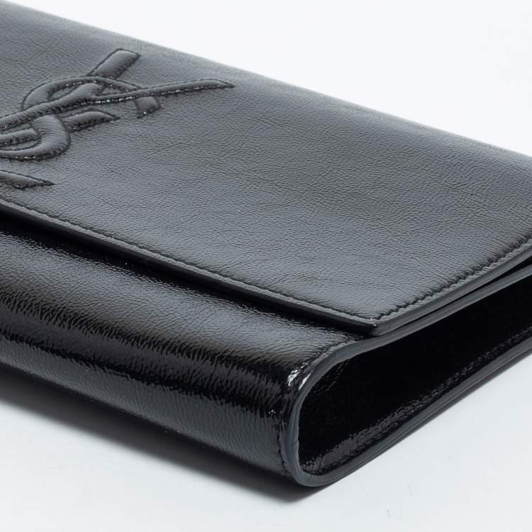 Pre Owned Yves Saint Laurent Black Patent Leather Belle De Jour Clutch